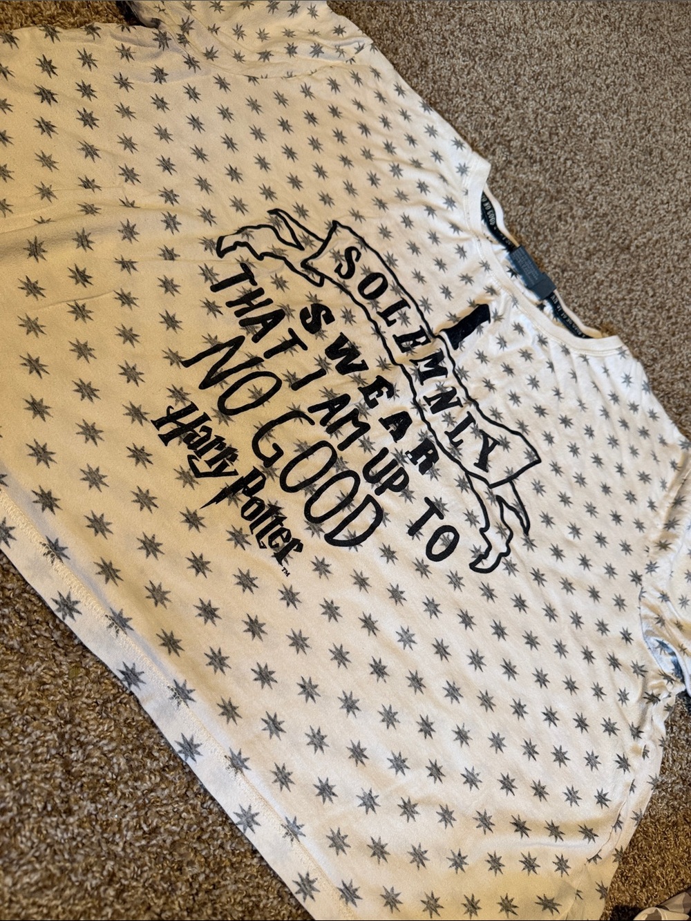 Harry Potter oversized boxy cropped tee w/stars & quote (XL)